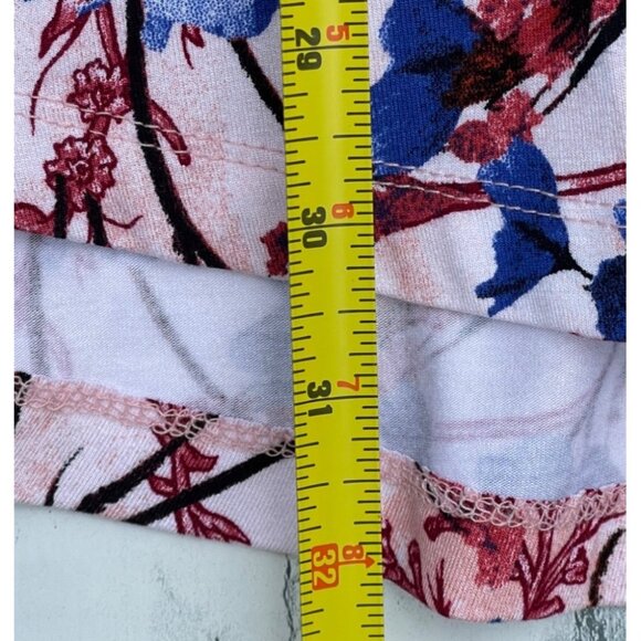 JM Collection Womens 3X Pink Floral Tunic Top With Blue & Red Flowers Rayon/Span - Picture 4 of 7